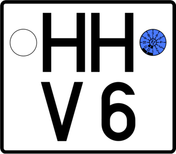 DIN Motorrad HU Plaketten links und rechts
