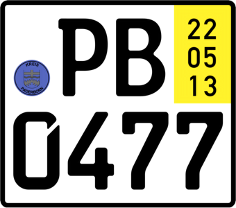 Kurzzeit Kennzeichen zweizeilig